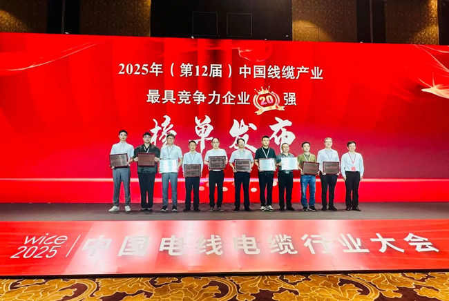 連續5年！VR彩票榮膺中國線纜行業20強、廣東線纜行業前3強